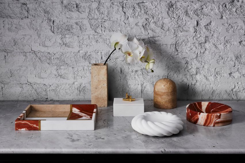Greg Natale launches collection of decorative accessories made from marble, shell and brass