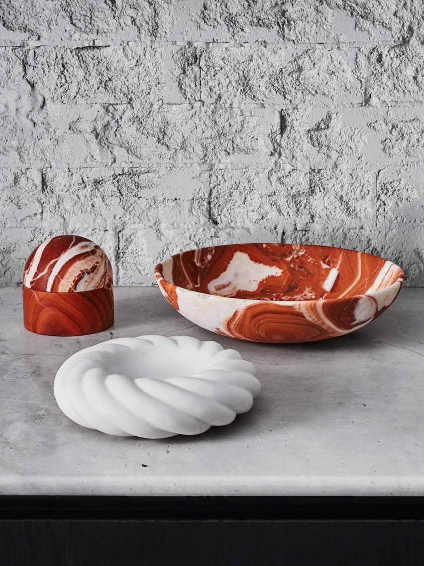 Greg Natale launches collection of decorative accessories made from marble, shell and brass