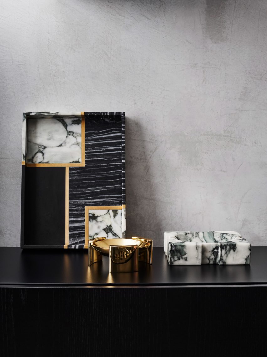 Greg Natale launches collection of decorative accessories made from marble, shell and brass
