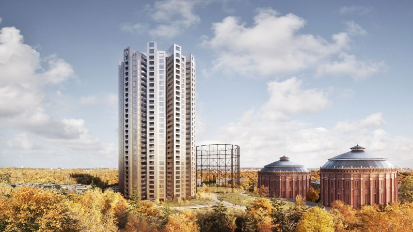 Herzog & de Meuron's Gasklockan tower in Stockholm