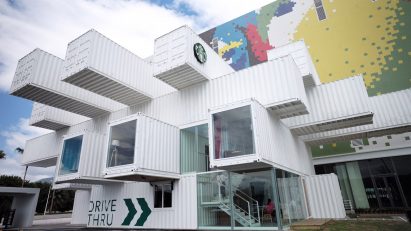 Starbucks Drive Thru by Kengo Kuma