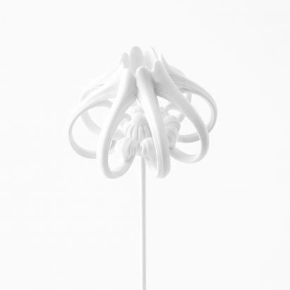 Nendo uses Sèvres porcelain to make flowers from handles and a lilypad table