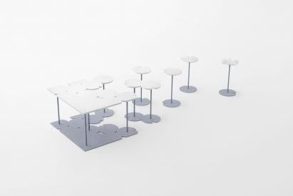 Nendo uses Sèvres porcelain to make flowers from handles and a lilypad table