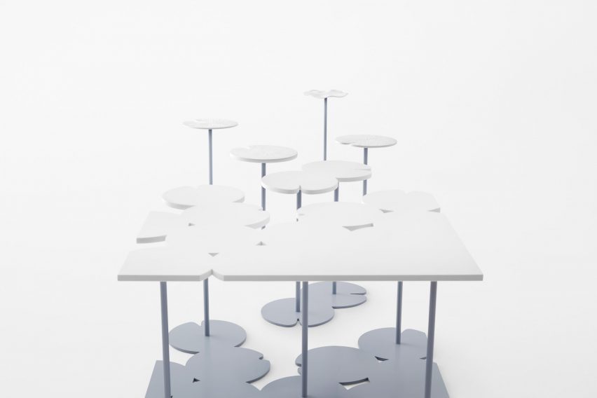 Nendo uses Sèvres porcelain to make flowers from handles and a lilypad table
