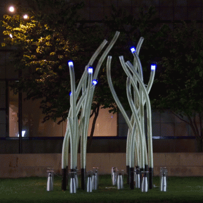 Neri Oxman's swarm of Fiberbots autonomously build architectural structures