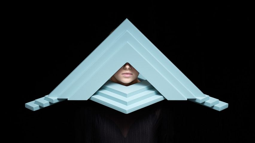 Siba Sahabi’s Persona masks look like wearable architecture models