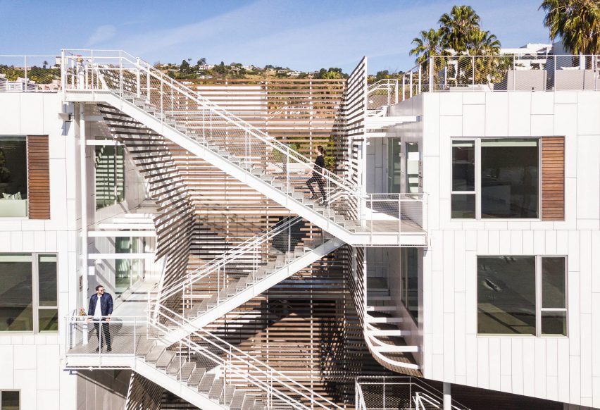 Slats shade LOHA’s San Vicente 935 apartment building in West Hollywood