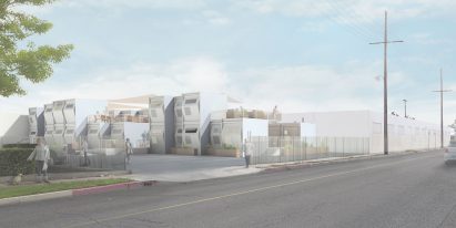 Homes for Hope is a homeless housing solution for Los Angeles by architecture studio MadWorkshop that aims to bridge the gap between life on the streets and permanent accommodation.