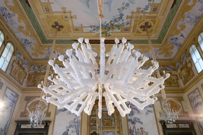 Prague designers grow a chandelier using a mineral crystallisation process