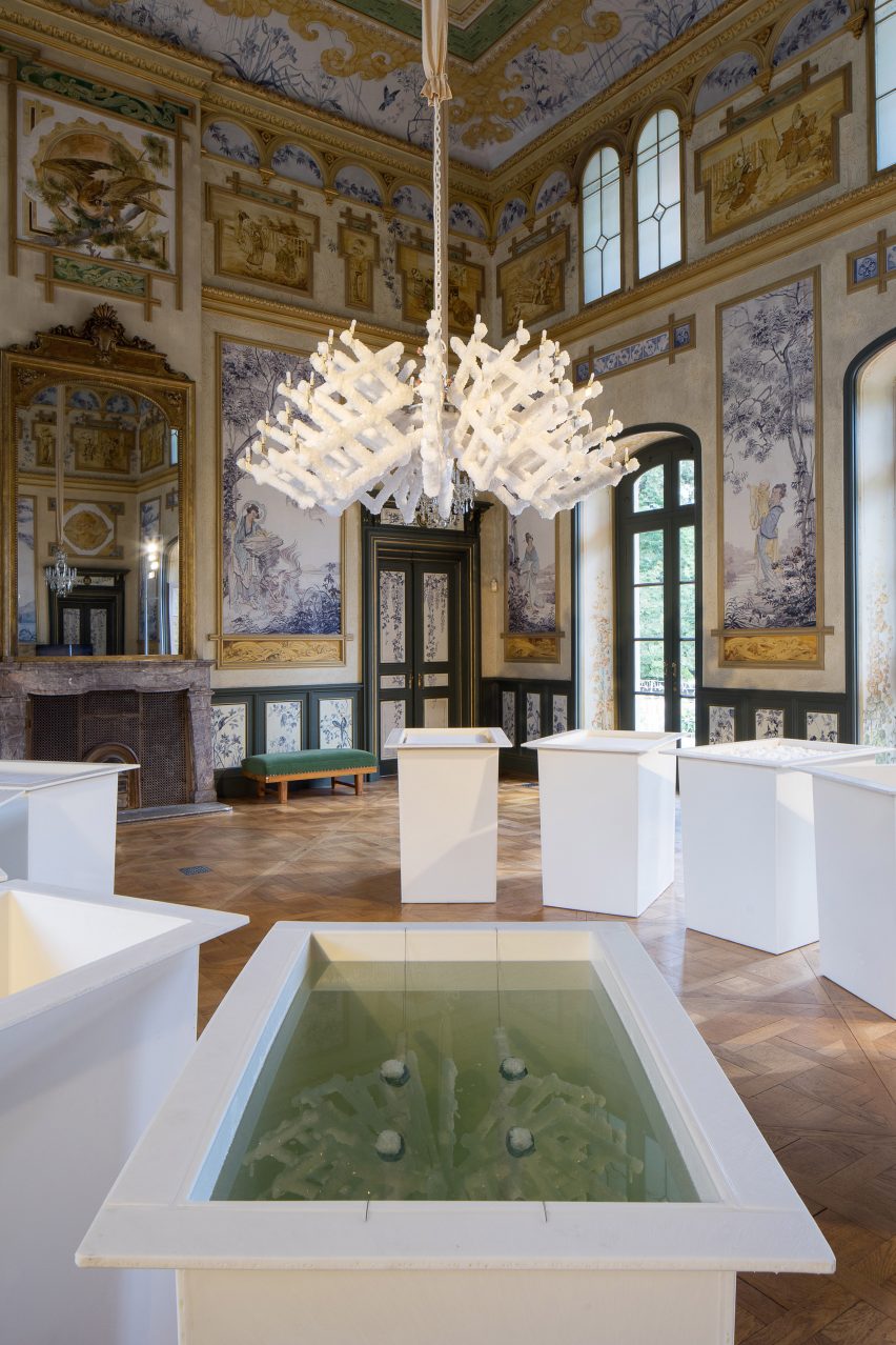 Prague designers grow a chandelier using a mineral crystallisation process