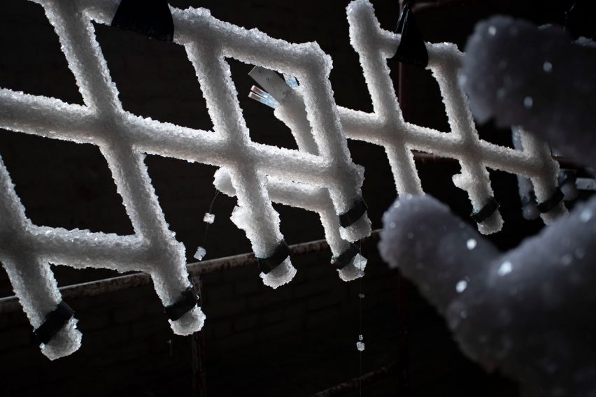 Prague designers grow a chandelier using a mineral crystallisation process