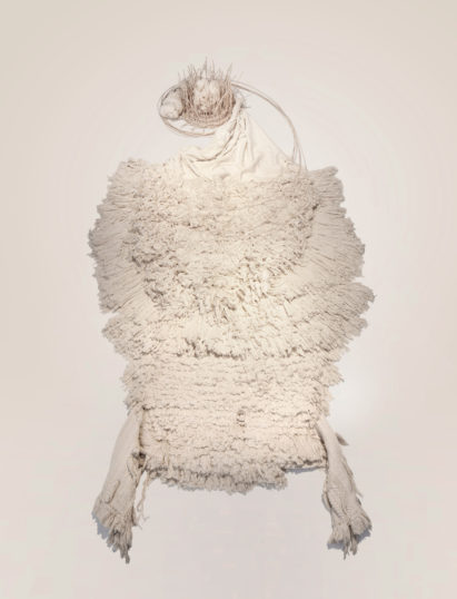Erez Nevi Pana's Unravelled peace silk wall tapestries are made without harming silk worms