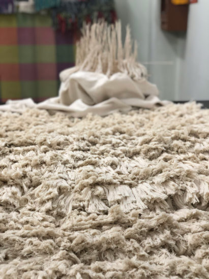 Erez Nevi Pana's Unravelled peace silk wall tapestries are made without harming silk worms