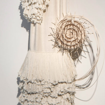 Erez Nevi Pana's Unravelled peace silk wall tapestries are made without harming silk worms