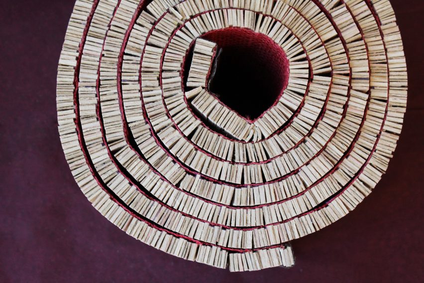 Palm leather rugs by Tjeerd Veenhoven offer a vegan alternative to cow hide