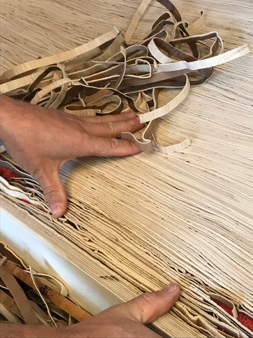 Palm leather rugs by Tjeerd Veenhoven offer a vegan alternative to cow hide