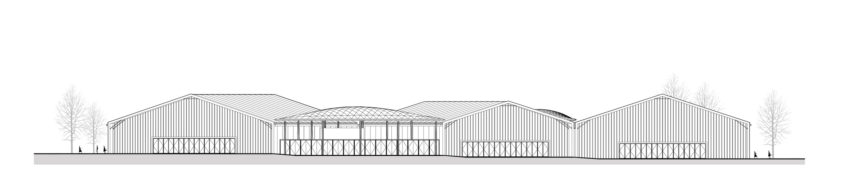 North elevation of Archi-Union 3D-printed Cyborg Conference Centre in Shanghai, China