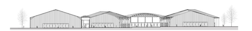 Section 1-1 of Archi-Union 3D-printed Cyborg Conference Centre in Shanghai, China