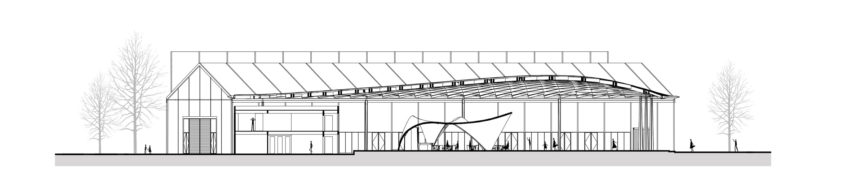 Section 2-2 of Archi-Union 3D-printed Cyborg Conference Centre in Shanghai, China