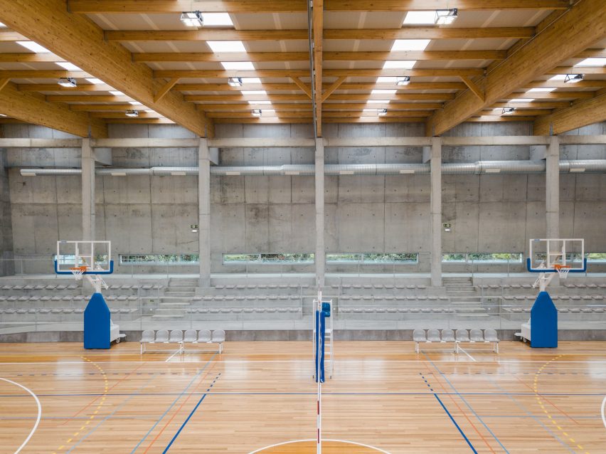 Angular forms create "dynamic" aesthetic at Portuguese sports facility by Valdemar Coutinho Arquitectos