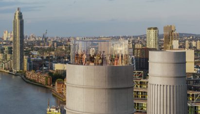 Battersea Power Station glass Chimney Lift by Wilkinson Eyre