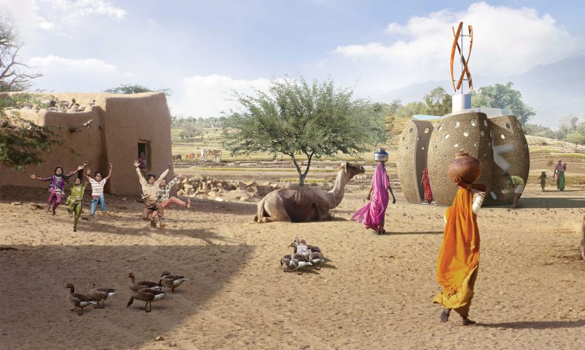 Spark Architects create a 3D-printed toilet that generates electricity