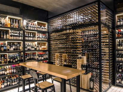 Architectural studio Designreserve have created a liquor store-cum-bar in Sanlitum, Beijing