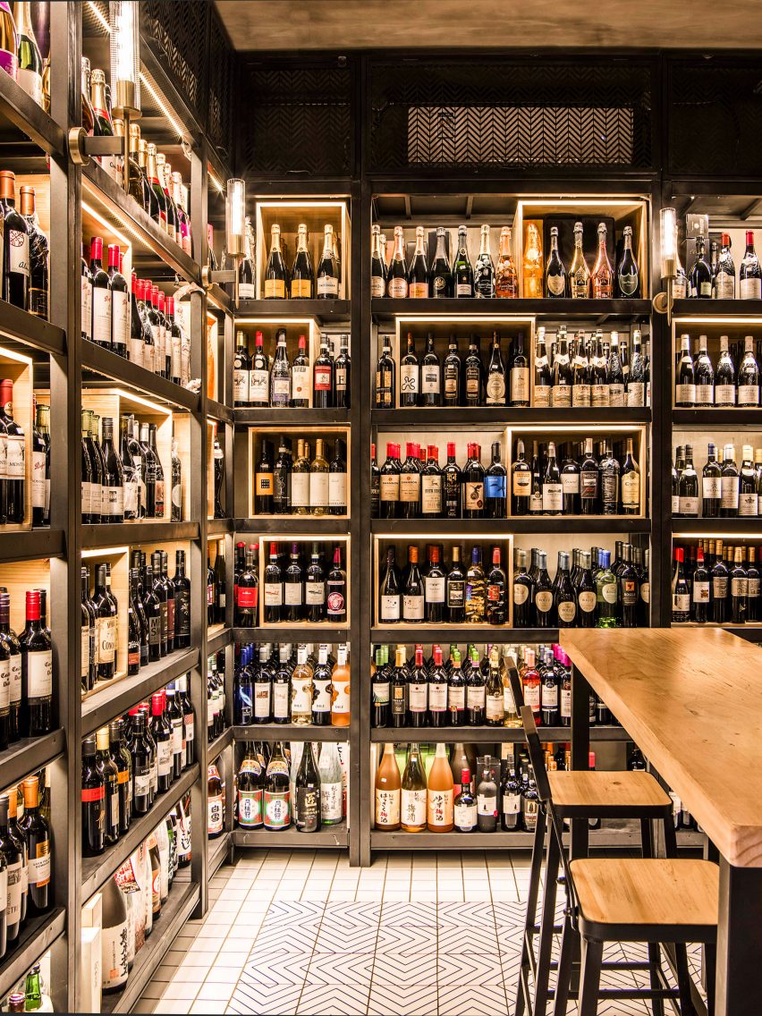 Architectural studio Designreserve have created a liquor store-cum-bar in Sanlitum, Beijing
