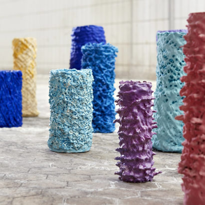 Erika Emeren uses Swedish spit-cake technique to create decorative vases