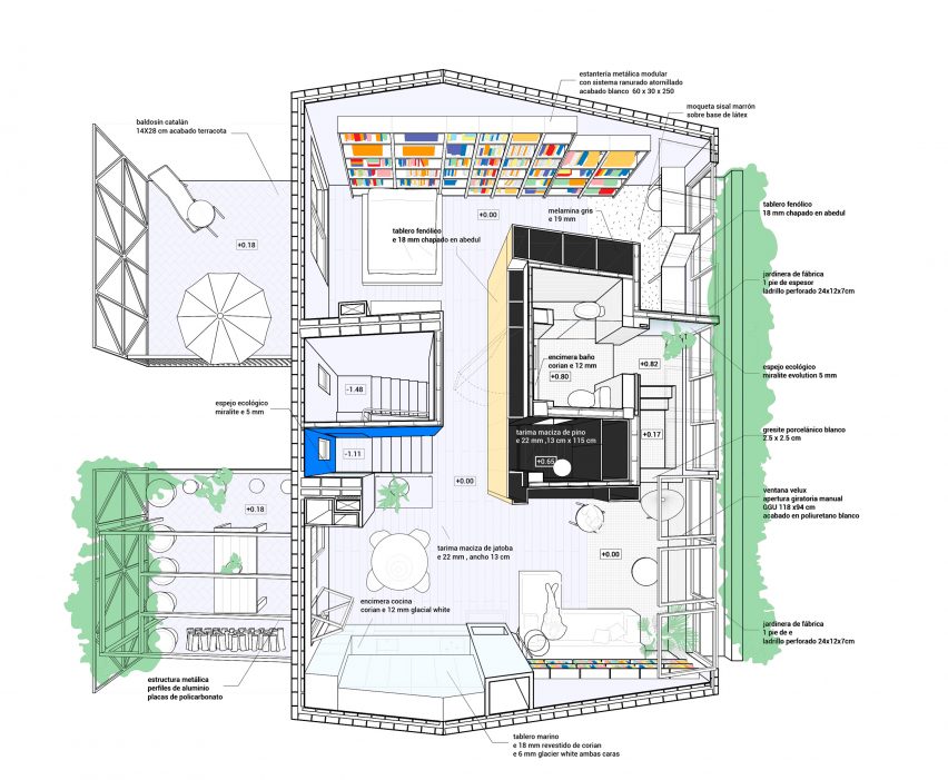 Plan of G House in Madrid by Gon Architects
