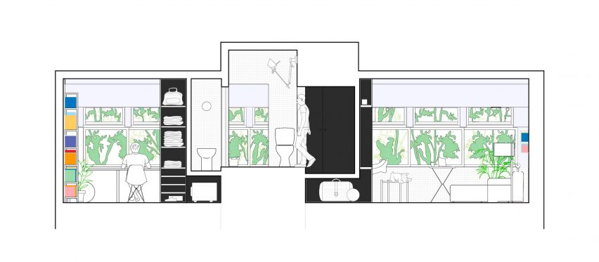 Section of G House in Madrid by Gon Architects