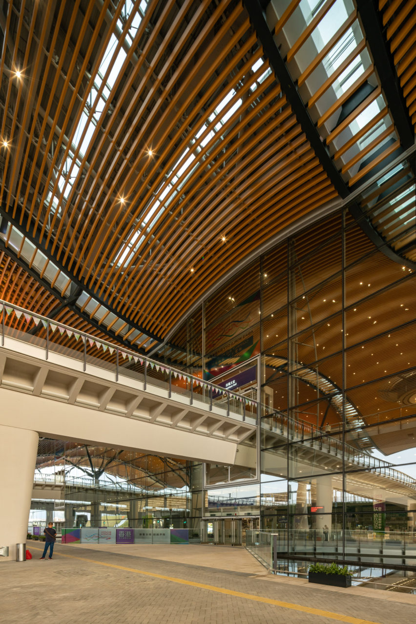 The Passenger Clearance Building by Rogers Stirk Harbour + Partners and Aedas in Hong Kong