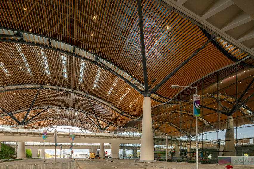 The Passenger Clearance Building by Rogers Stirk Harbour + Partners and Aedas in Hong Kong