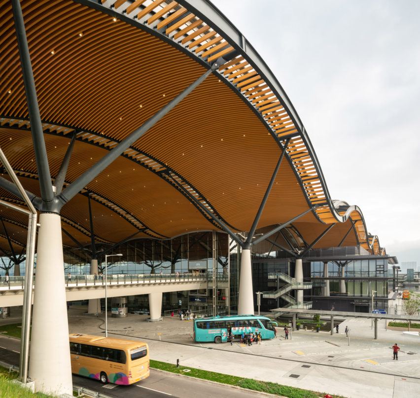 The Passenger Clearance Building by Rogers Stirk Harbour + Partners and Aedas in Hong Kong