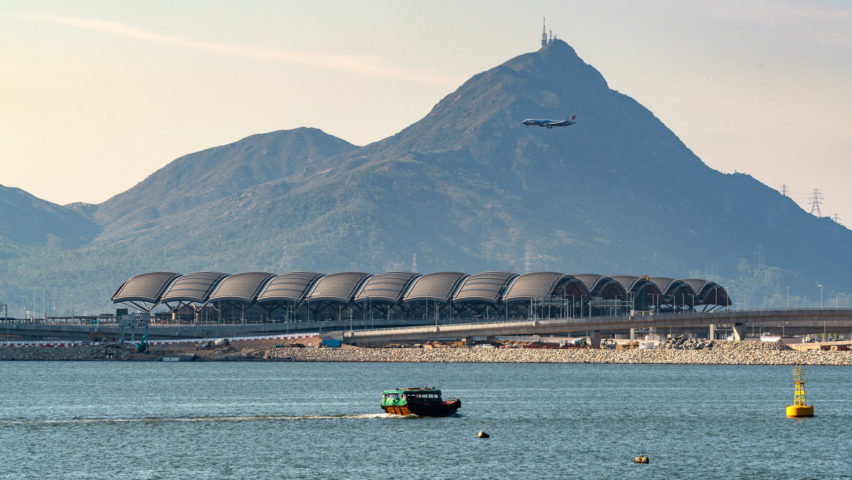 The Passenger Clearance Building by Rogers Stirk Harbour + Partners and Aedas in Hong Kong
