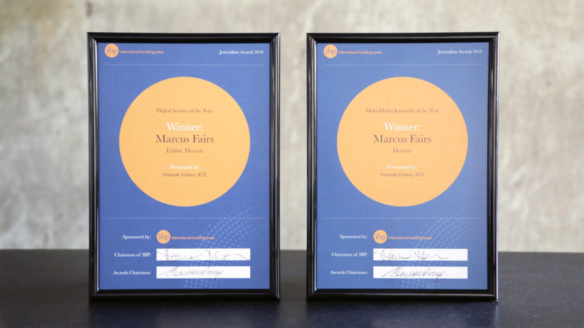 Dezeen wins two IBP awards and is praised for "great journalism"