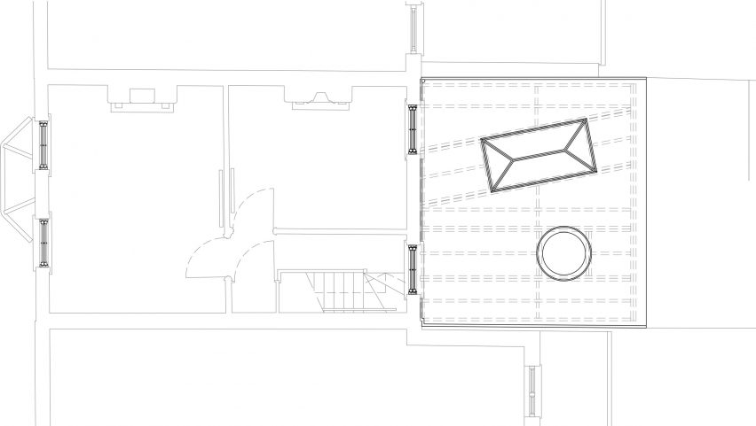 First floor plan of Janus House extension in London by Office S&M