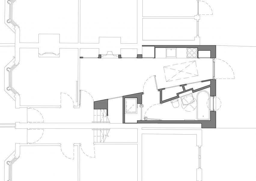 Ground floor plan of Janus House extension in London by Office S&M