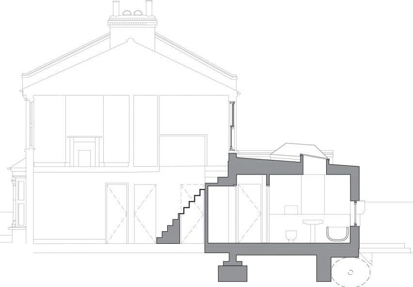 Section of Janus House extension in London by Office S&M