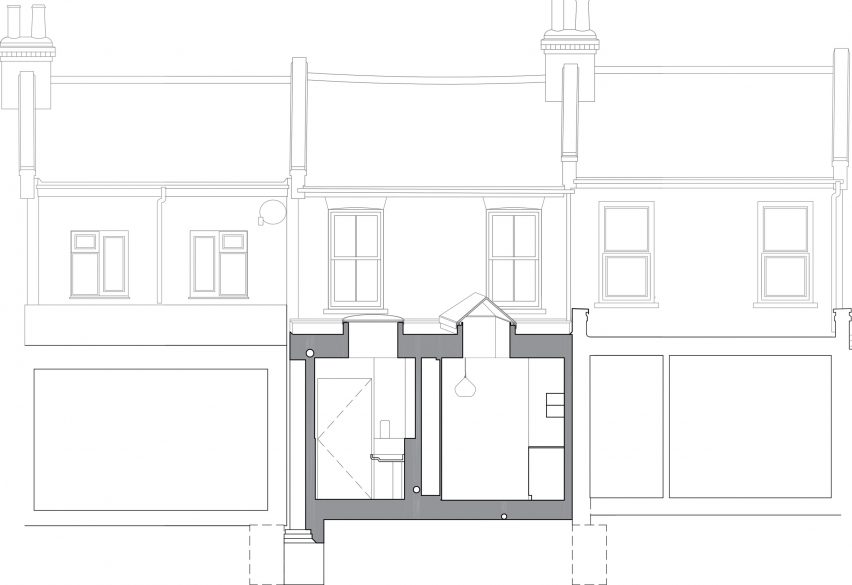 Section of Janus House extension in London by Office S&M