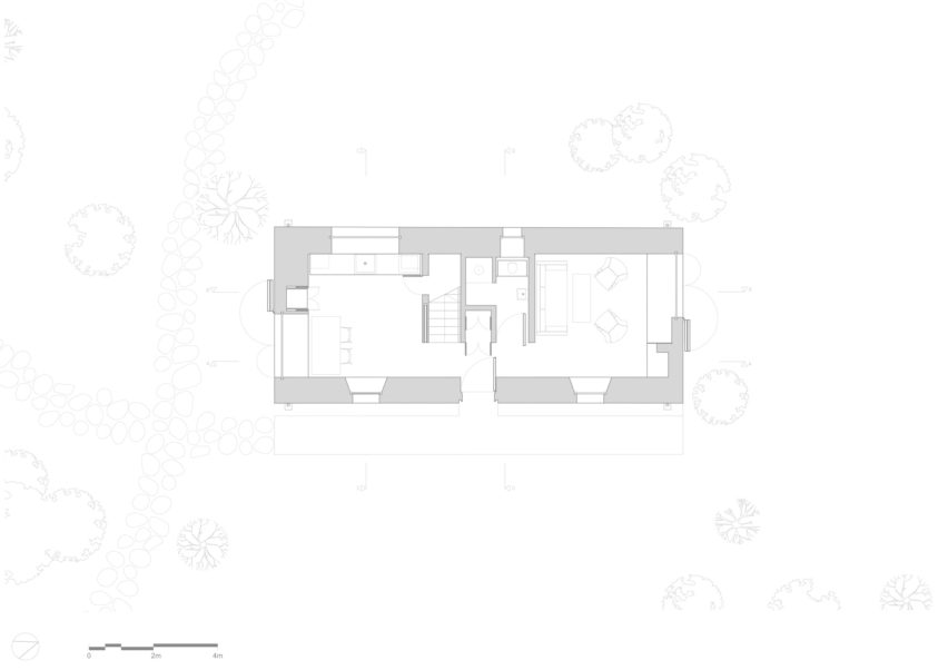 Ground floor plan of Kyle House renovation by GRAS in the Scottish Highlands