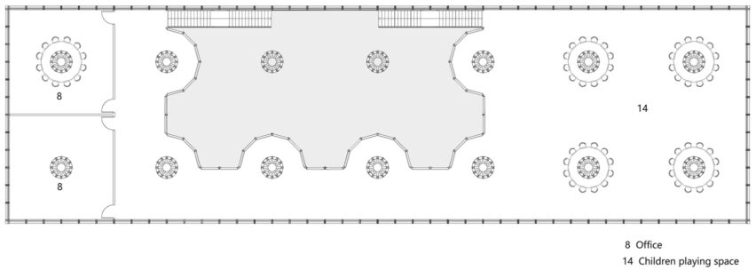 First floor plan of Longfu Life Experience Centre in the Henan Province of China by LUO Studio