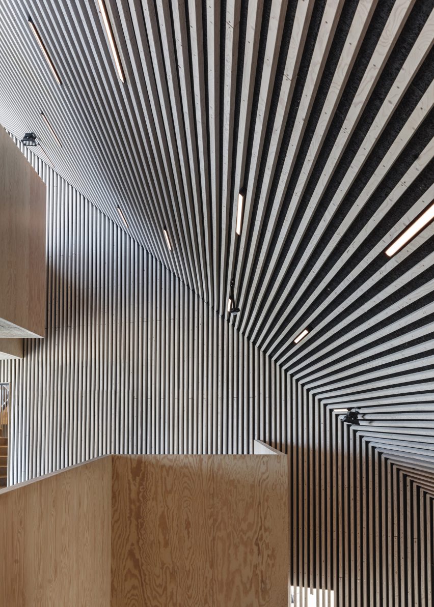 COBE's wedge-shaped library references its modernist surroundings