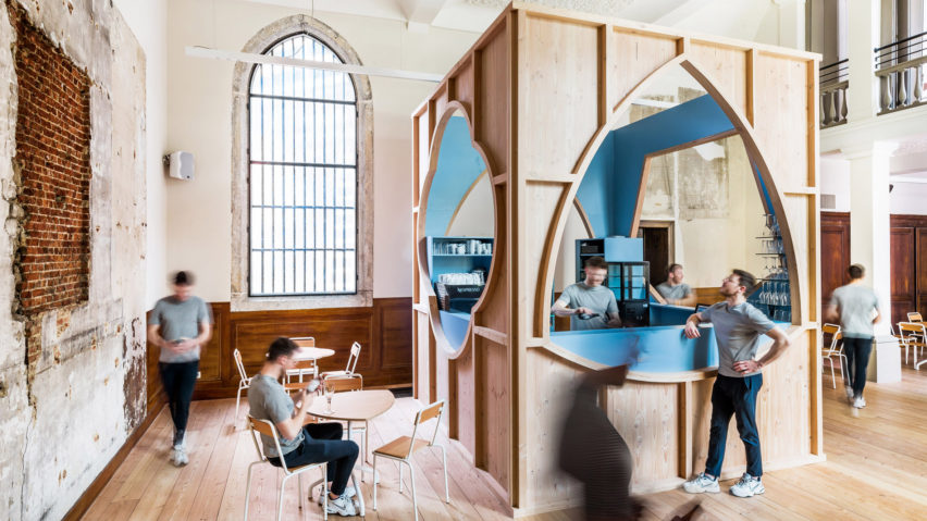 De Plek cafe in Antwerp Cathedral by Van Staeyen