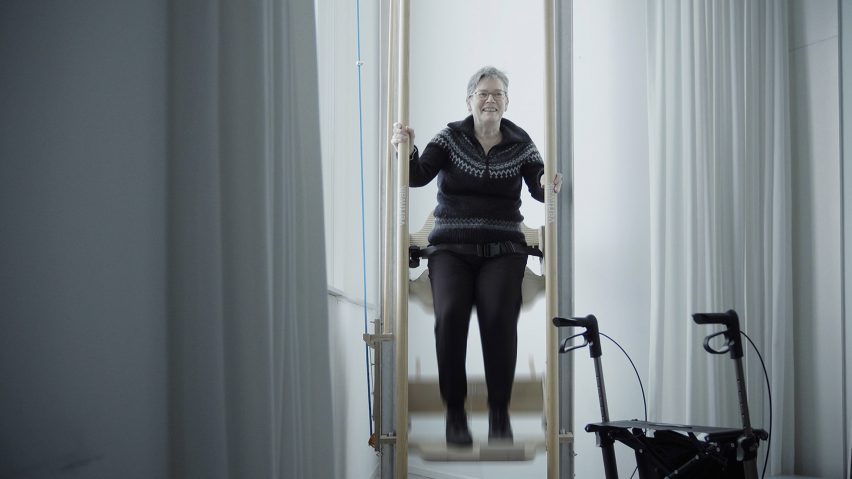 VertiWalk is a manually operated lift that allows people with physical disabilities to move between floors