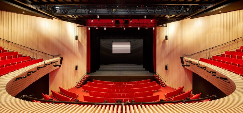 Theatre inside of Wellington College Performing Arts Centre by Studio Seilern Architects