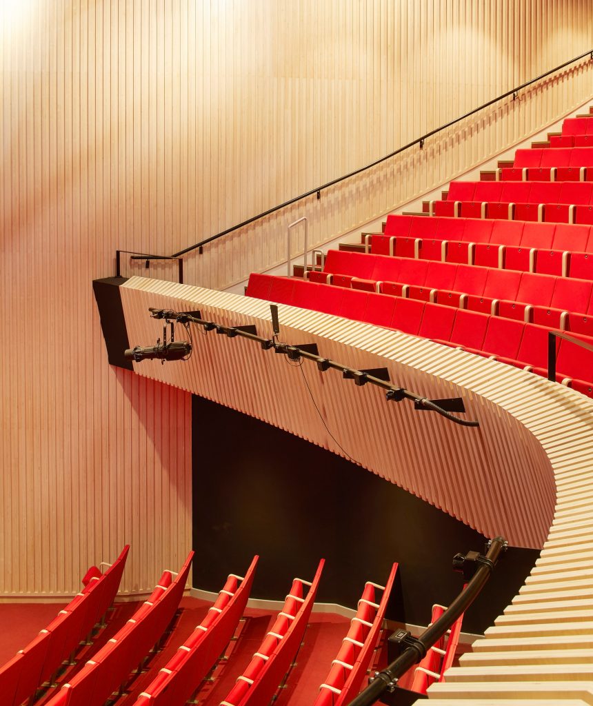 Theatre inside of Wellington College Performing Arts Centre by Studio Seilern Architects