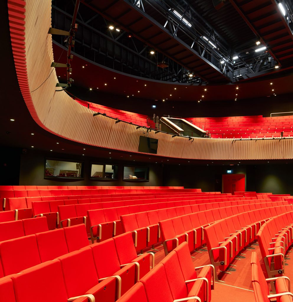 Theatre inside of Wellington College Performing Arts Centre by Studio Seilern Architects