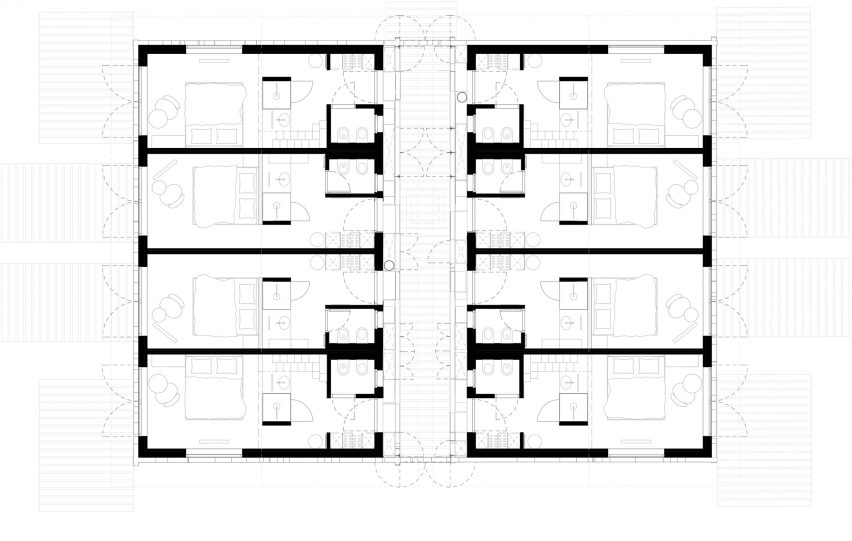 Chalet floor plan of Zallinger Retreat by Network of Architecture (NOA) in Tyrol, Italy