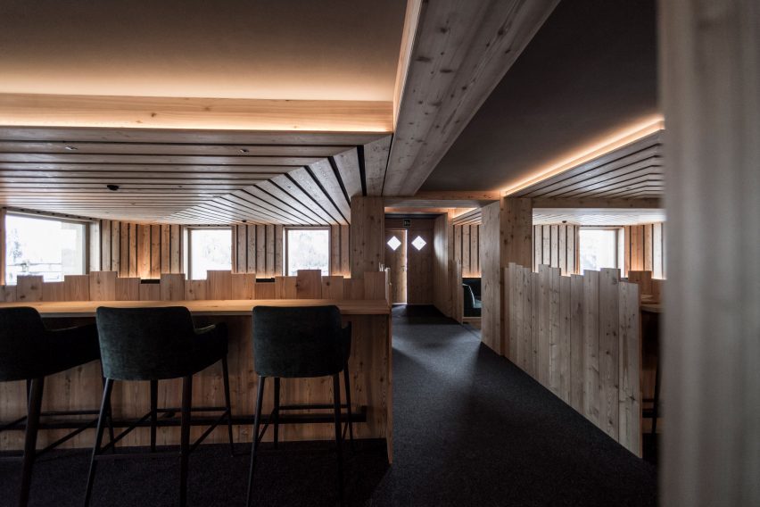 Interior shot of Zallinger Retreat by Network of Architecture (NOA) in Tyrol, Italy